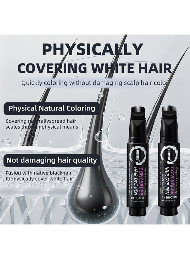 FORMBO One-time hair styling pen with teeth comb for whitening hair beauty hair dryer that doesn't damage the scalp hair dyeing dryer 20ml (02#BROWN) - Image 5